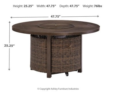 Paradise Trail Fire Pit Table - Light Brown Fire Pits modern furniture Contempo Furniture