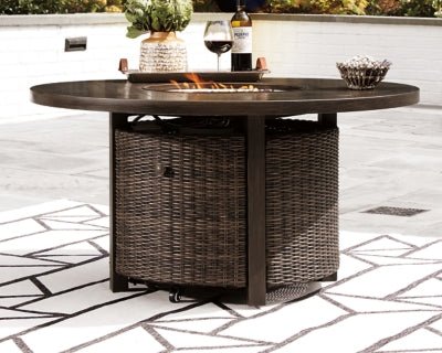 Paradise Trail Fire Pit Table - Light Brown Fire Pits modern furniture Contempo Furniture