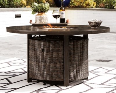 Paradise Trail Fire Pit Table - Light Brown Fire Pits modern furniture Contempo Furniture