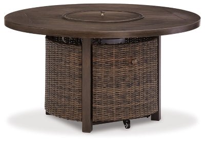 Paradise Trail Fire Pit Table - Light Brown Fire Pits modern furniture Contempo Furniture