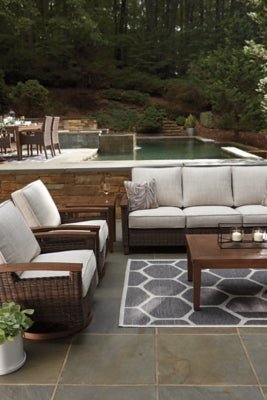 Paradise Trail Sofa with Cushion - Light Brown Outdoor Seating modern furniture Contempo Furniture