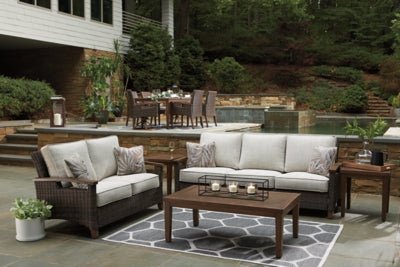 Paradise Trail Sofa with Cushion - Light Brown Outdoor Seating modern furniture Contempo Furniture