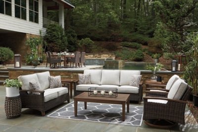 Paradise Trail Sofa with Cushion - Light Brown Outdoor Seating modern furniture Contempo Furniture