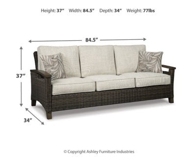 Paradise Trail Sofa with Cushion - Light Brown Outdoor Seating modern furniture Contempo Furniture