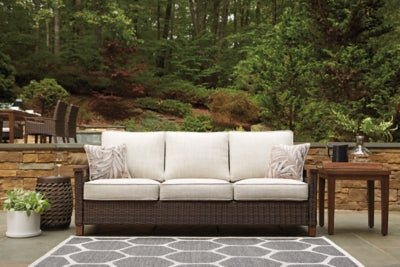 Paradise Trail Sofa with Cushion - Light Brown Outdoor Seating modern furniture Contempo Furniture