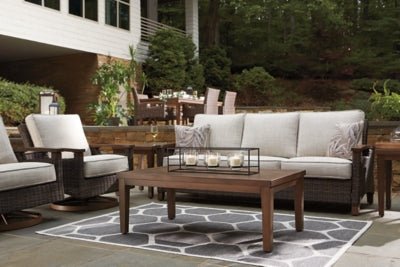 Paradise Trail Sofa with Cushion - Light Brown Outdoor Seating modern furniture Contempo Furniture