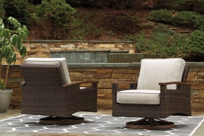 Paradise Trail Swivel Lounge Chair (Set of 2) - Light Brown Chair Set modern furniture Contempo Furniture