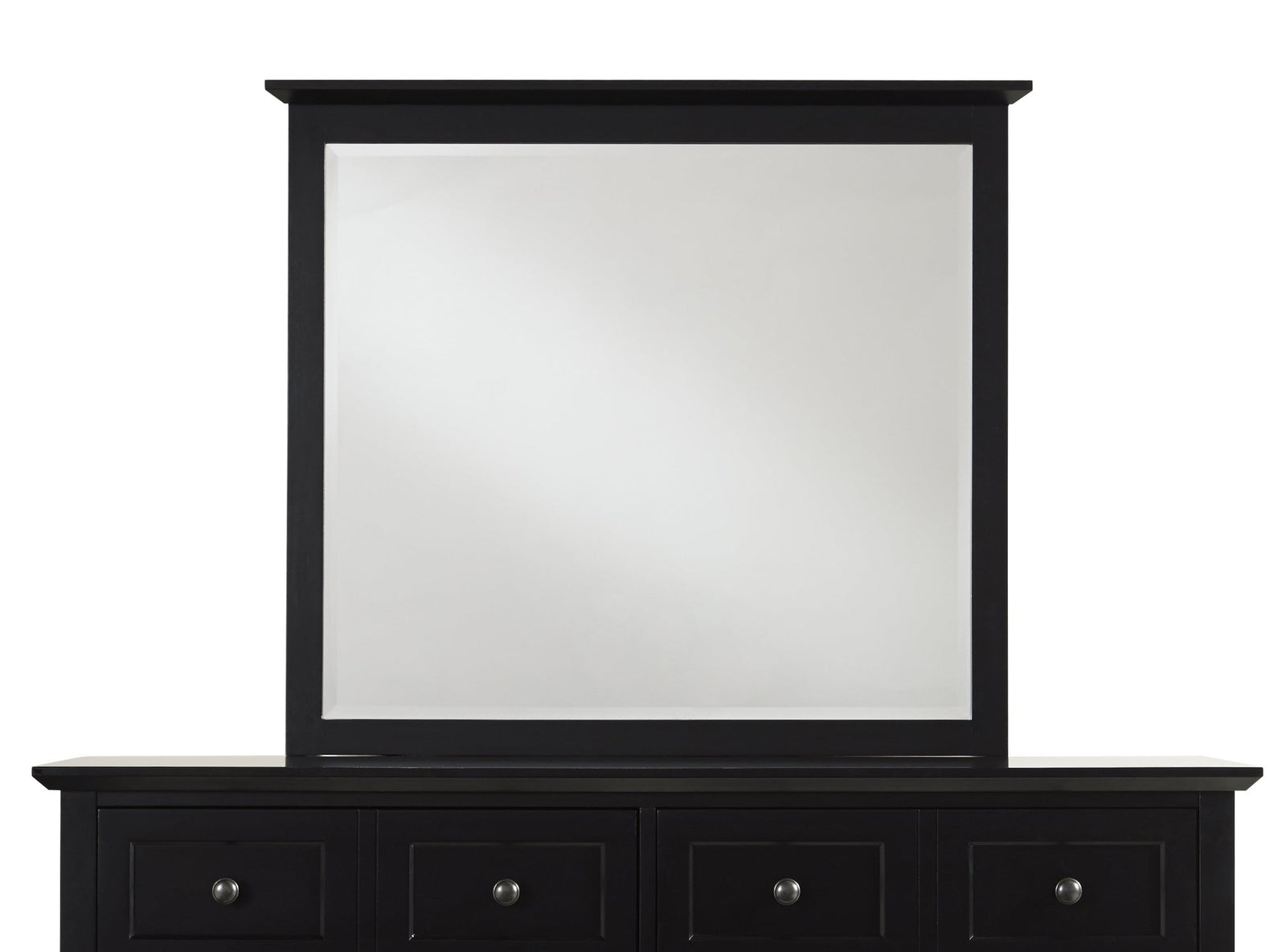 Paragon Beveled Glass Mirror in Black Mirror modern furniture Contempo Furniture