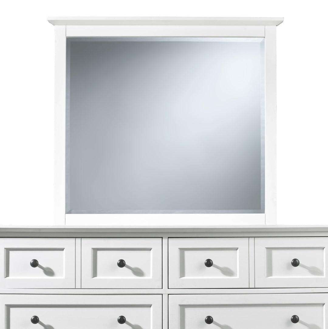 Paragon Beveled Glass Mirror in White Mirror modern furniture Contempo Furniture