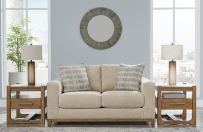 Parklynn Loveseat - Beige Stationary Loveseat modern furniture Contempo Furniture