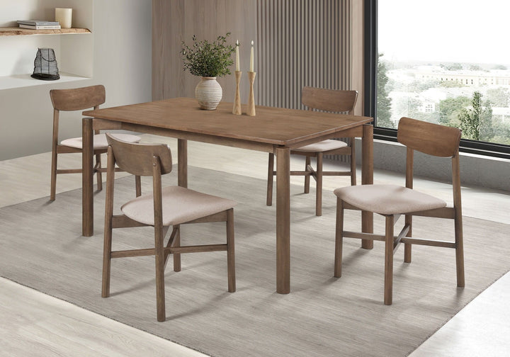 Parkridge - 5 Piece Wood Dining Set - Natural Walnut 5 - Piece Dining Room Set modern furniture Contempo Furniture