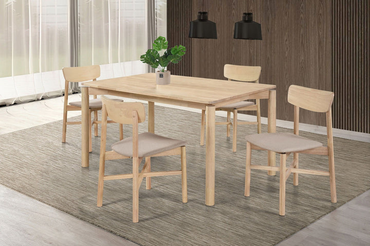 Parkridge - 5 Piece Wood Dining Set - White Washed 5 - Piece Dining Room Set modern furniture Contempo Furniture