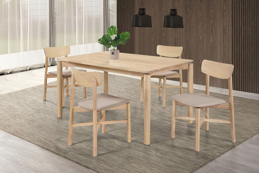 Parkridge - 5 Piece Wood Dining Set - White Washed 5 - Piece Dining Room Set modern furniture Contempo Furniture