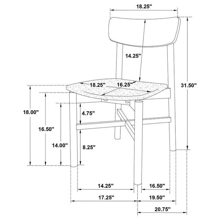 Parkridge - Dining Side Chair (Set of 2) - White Washed Chair Set modern furniture Contempo Furniture