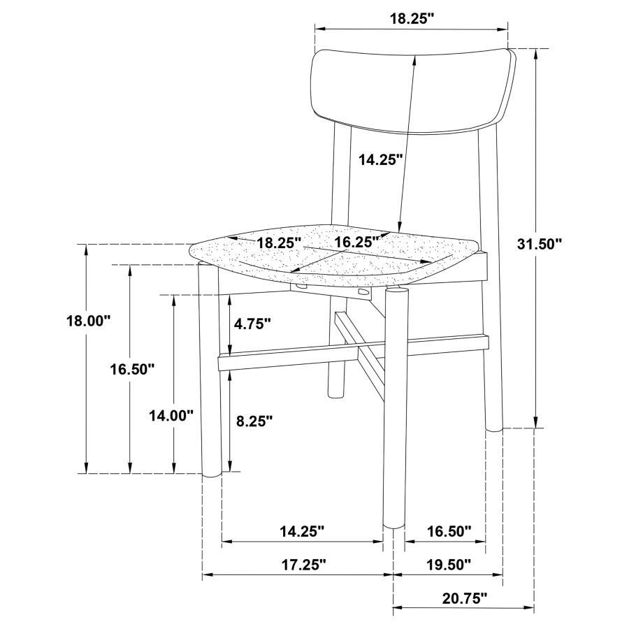Parkridge - Dining Side Chair (Set of 2) - White Washed Chair Set modern furniture Contempo Furniture