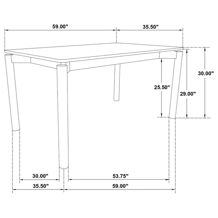 Parkridge - Rectangular Dining Table - Natural Walnut Dining Table modern furniture Contempo Furniture