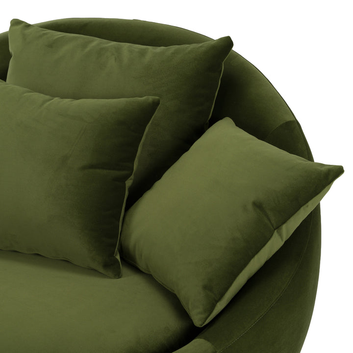 Pascal Modern Round Green Velvet Swivel Lounge Chair