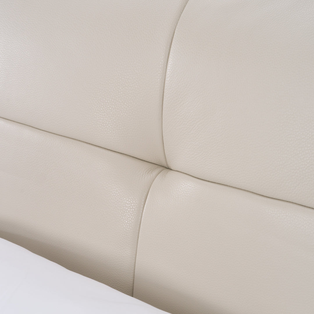 Patrick - Modern Light Grey Leather Bed