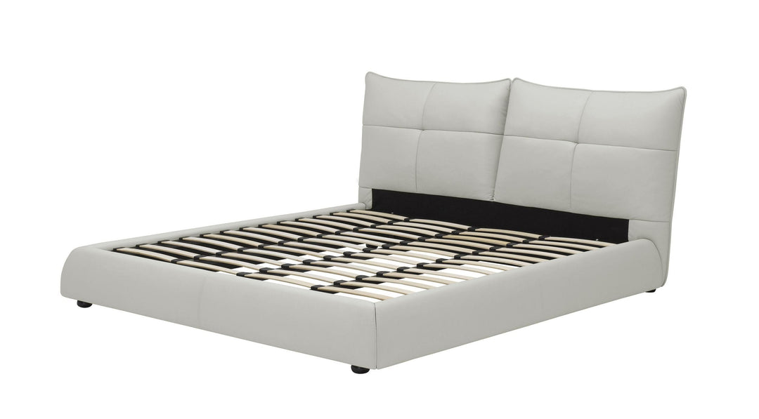 Patrick - Eastern King Modern White Leather Bed