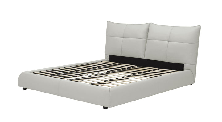 Patrick - Eastern King Modern White Leather Bed
