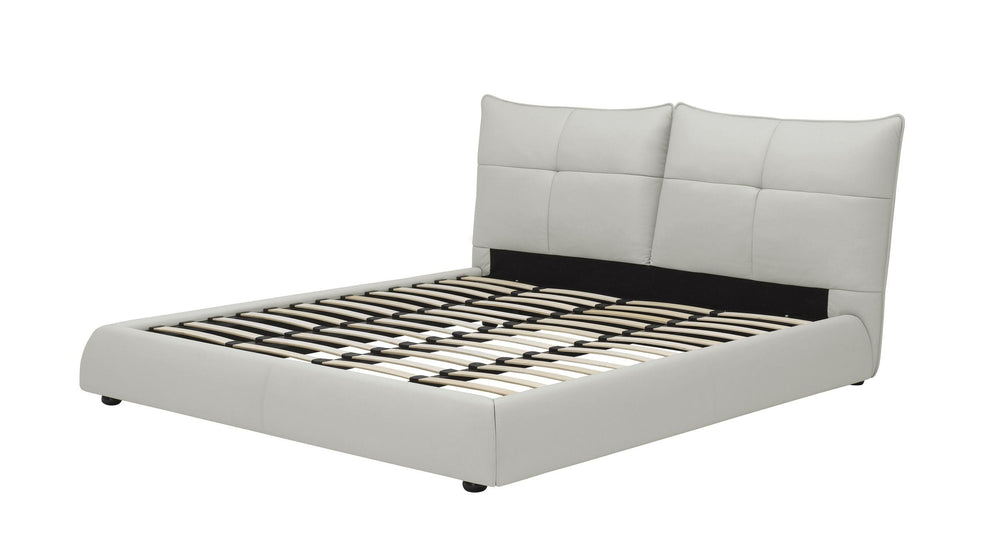 Patrick - Eastern King Modern White Leather Bed