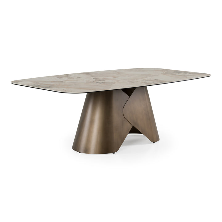 Paulsen - Modern Ceramic + Brass Dining Table