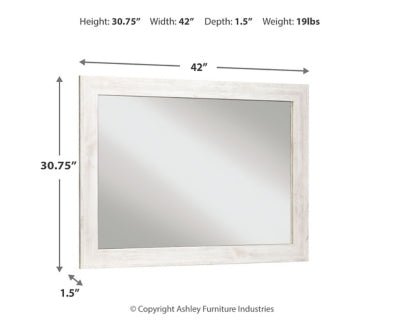 Paxberry Bedroom Mirror - White Mirror modern furniture Contempo Furniture
