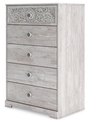 Paxberry Chest of Drawers - White Accent Chest modern furniture Contempo Furniture