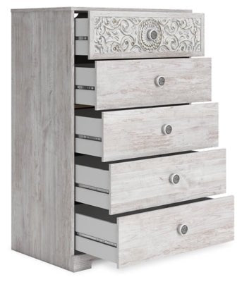 Paxberry Chest of Drawers - White Accent Chest modern furniture Contempo Furniture