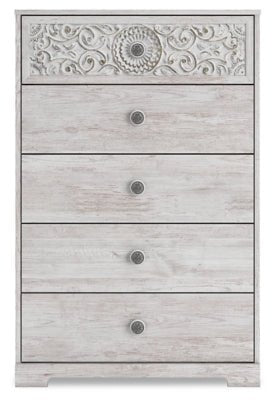 Paxberry Chest of Drawers - White Accent Chest modern furniture Contempo Furniture