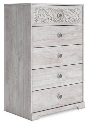 Paxberry Chest of Drawers - White Accent Chest modern furniture Contempo Furniture