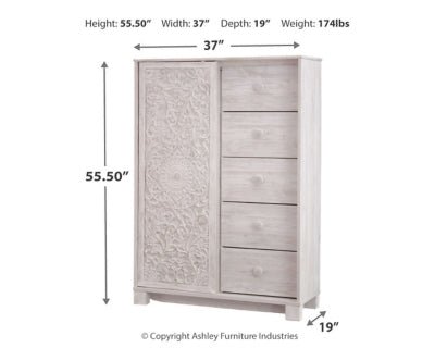 Paxberry Dressing Chest - White Accent Chest modern furniture Contempo Furniture