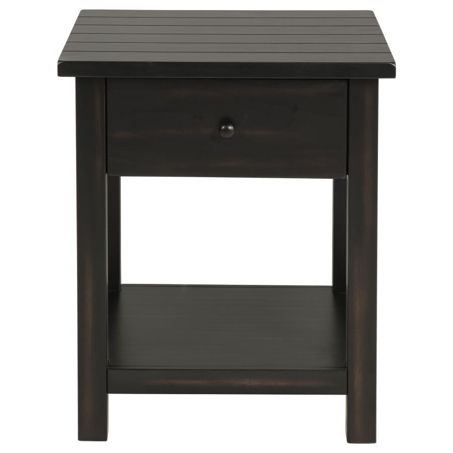 Payne - 1 - Drawer Wood End Table With Shelf - Java End Table modern furniture Contempo Furniture