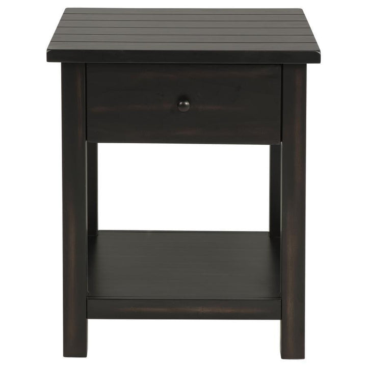 Payne - 1 - Drawer Wood End Table With Shelf - Java End Table modern furniture Contempo Furniture