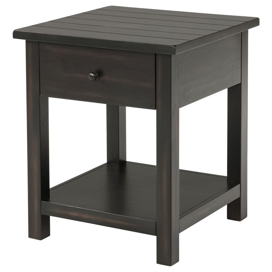 Payne - 1 - Drawer Wood End Table With Shelf - Java End Table modern furniture Contempo Furniture