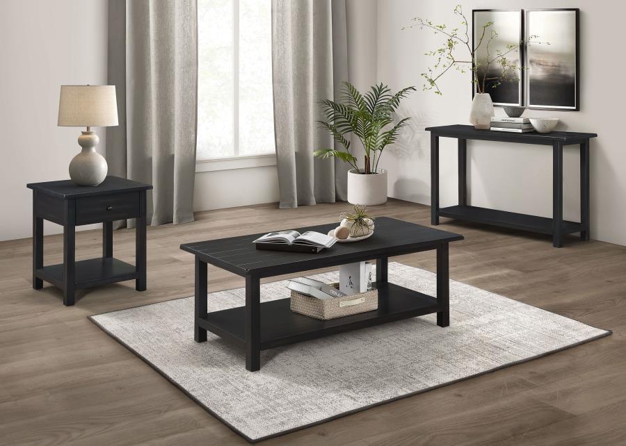 Payne - 1 - Drawer Wood End Table With Shelf - Java End Table modern furniture Contempo Furniture
