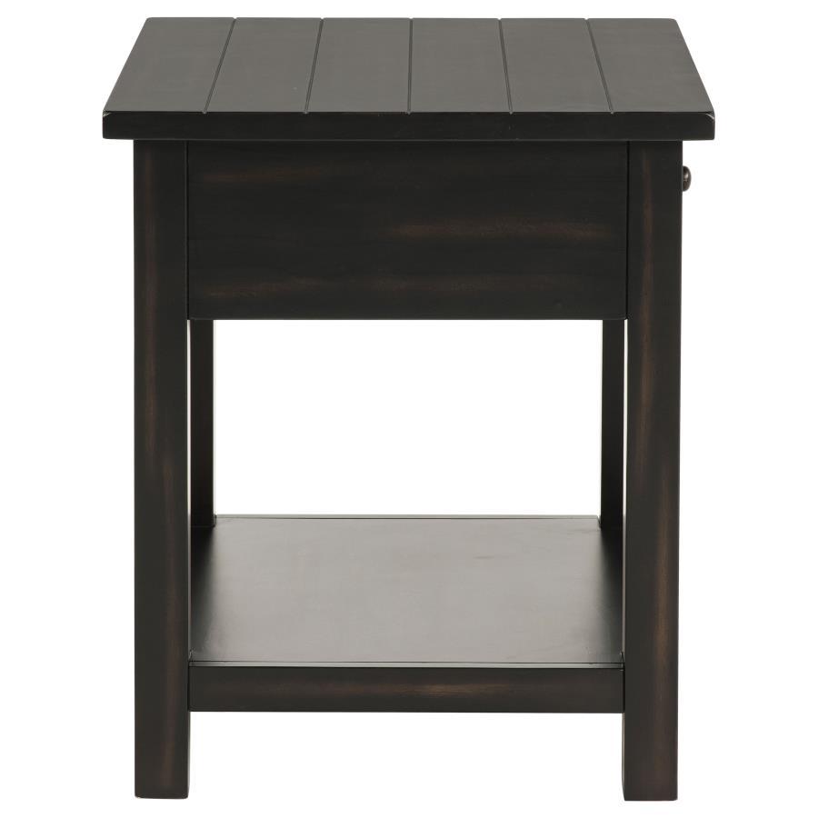 Payne - 1 - Drawer Wood End Table With Shelf - Java End Table modern furniture Contempo Furniture