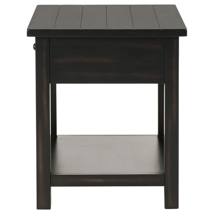 Payne - 1 - Drawer Wood End Table With Shelf - Java End Table modern furniture Contempo Furniture