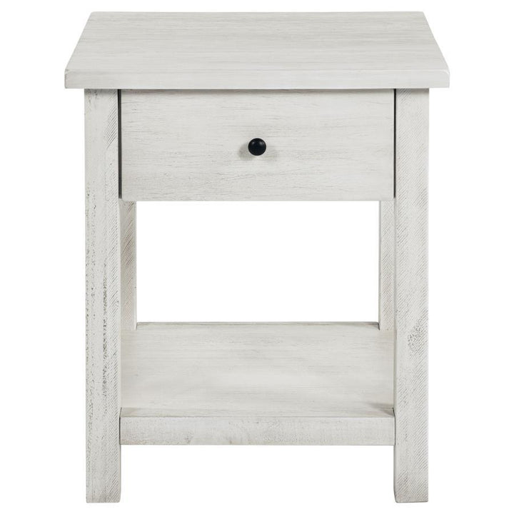 Payne - 1 - Drawer Wood End Table With Shelf - White End Table modern furniture Contempo Furniture