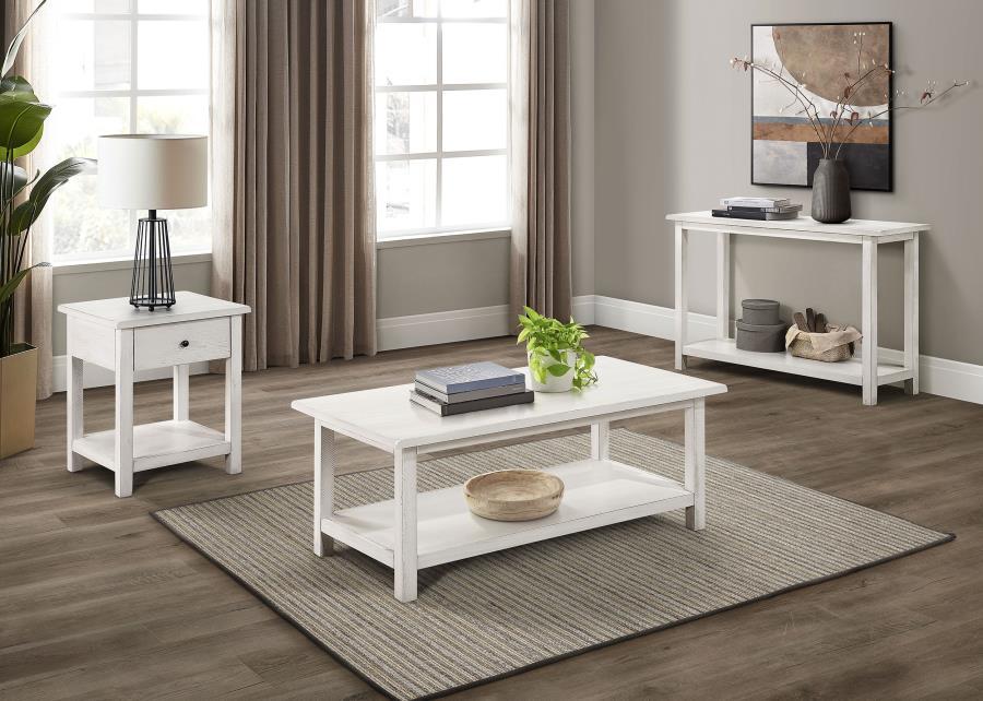 Payne - 1 - Drawer Wood End Table With Shelf - White End Table modern furniture Contempo Furniture