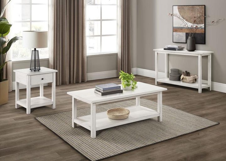 Payne - 1 - Drawer Wood End Table With Shelf - White End Table modern furniture Contempo Furniture