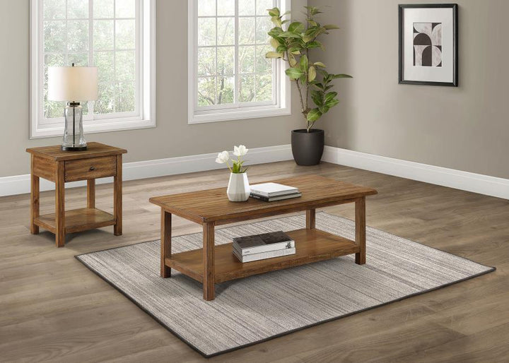 Payne - 2 Piece Coffee And 1 - Drawer End Table Set - Brown Table Set modern furniture Contempo Furniture