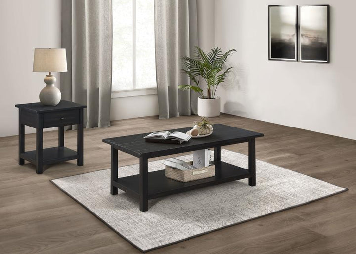 Payne - 2 Piece Coffee And 1 - Drawer End Table Set - Java Table Set modern furniture Contempo Furniture