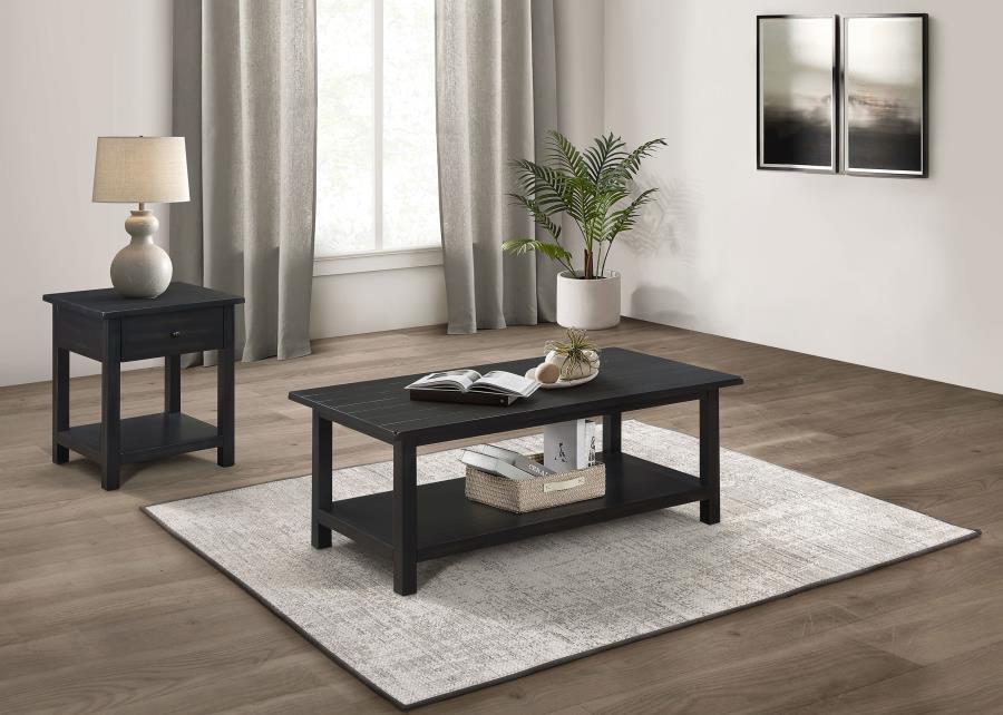 Payne - 2 Piece Coffee And 1 - Drawer End Table Set - Java Table Set modern furniture Contempo Furniture