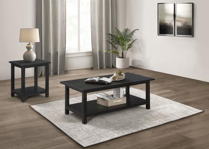 Payne - 2 Piece Coffee And End Table Set Distressed - Java Table Set modern furniture Contempo Furniture