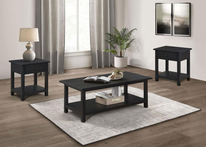 Payne - 3 Piece Coffee And 1 - Drawer End Table Set - Java Table Set modern furniture Contempo Furniture