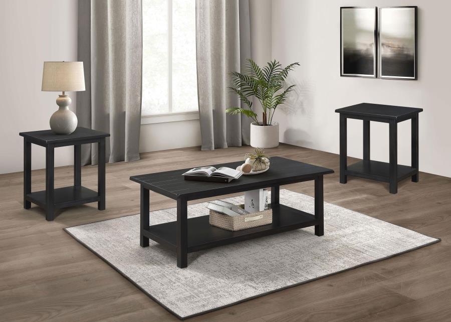 Payne - 3 Piece Coffee And End Table Set Distressed - Java Table Set modern furniture Contempo Furniture