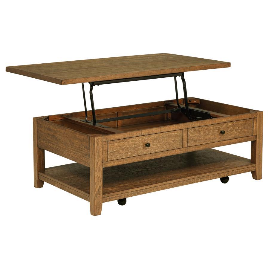 Payne - 48" Mobile Lift Top Coffee Table - Distressed Brown Coffee Table modern furniture Contempo Furniture