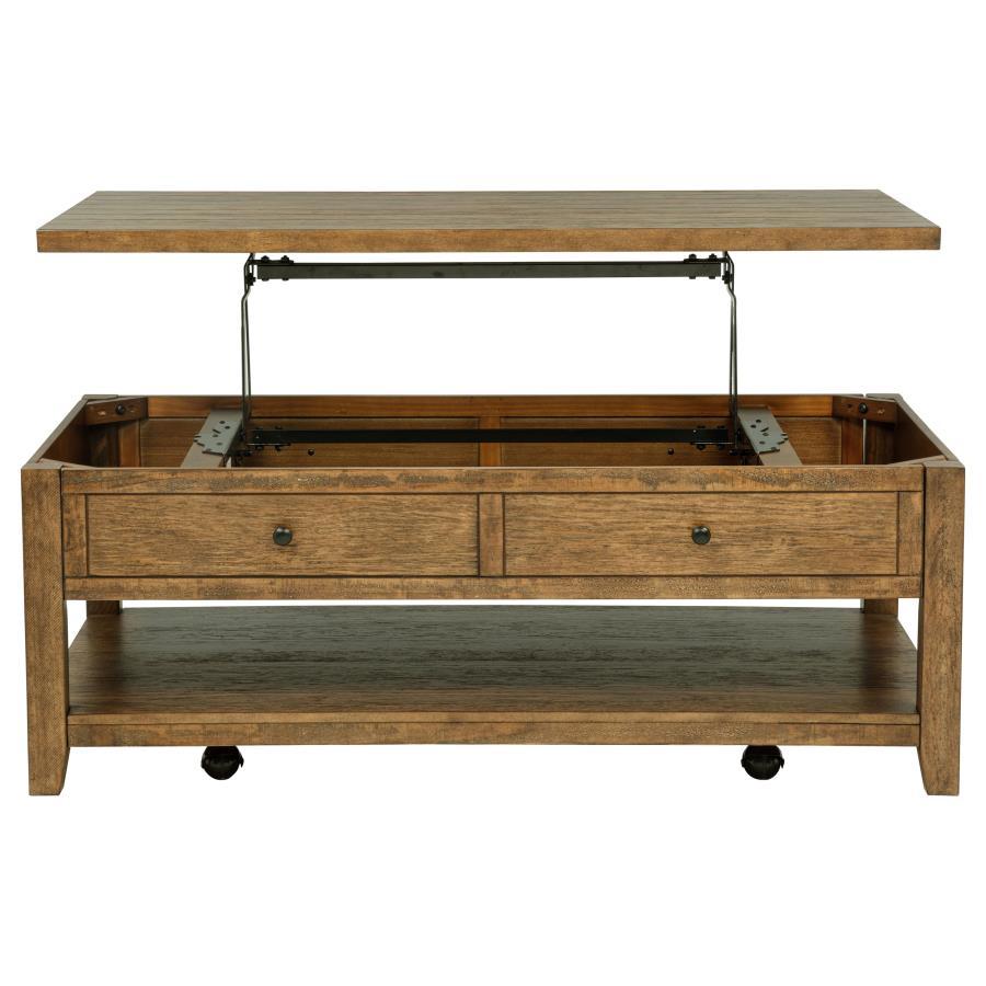 Payne - 48" Mobile Lift Top Coffee Table - Distressed Brown Coffee Table modern furniture Contempo Furniture