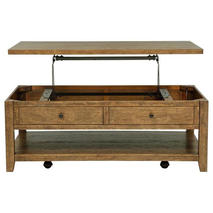 Payne - 48" Mobile Lift Top Coffee Table - Distressed Brown Coffee Table modern furniture Contempo Furniture